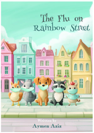 small animals on a rainbow street